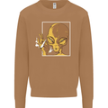 An Alien Smoking Weed Mens Sweatshirt Jumper Caramel Latte