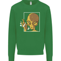 An Alien Smoking Weed Mens Sweatshirt Jumper Irish Green