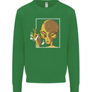 An Alien Smoking Weed Mens Sweatshirt Jumper Irish Green