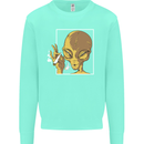 An Alien Smoking Weed Mens Sweatshirt Jumper Peppermint