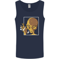 An Alien Smoking Weed Mens Vest Tank Top Navy Blue