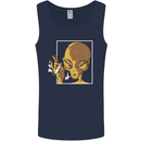 An Alien Smoking Weed Mens Vest Tank Top Navy Blue