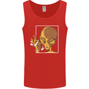 An Alien Smoking Weed Mens Vest Tank Top Red