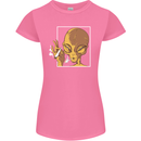 An Alien Smoking Weed Womens Petite Cut T-Shirt Azalea