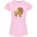 An Alien Smoking Weed Womens Petite Cut T-Shirt Light Pink
