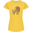 An Alien Smoking Weed Womens Petite Cut T-Shirt Yellow