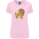 An Alien Smoking Weed Womens Wider Cut T-Shirt Light Pink