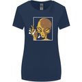 An Alien Smoking Weed Womens Wider Cut T-Shirt Navy Blue