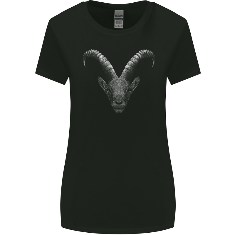 An Alpine Goat Womens Wider Cut T-Shirt Black