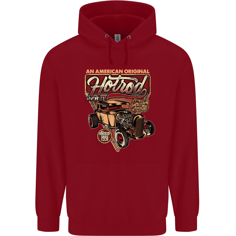An American Original Hotrod Childrens Kids Hoodie Red