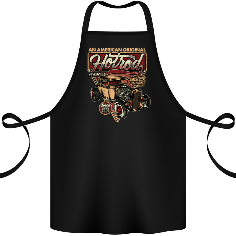 An American Original Hotrod Cotton Apron 100% Organic Black