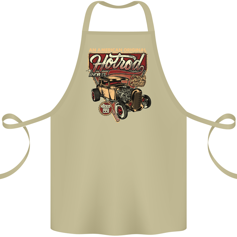 An American Original Hotrod Cotton Apron 100% Organic Khaki