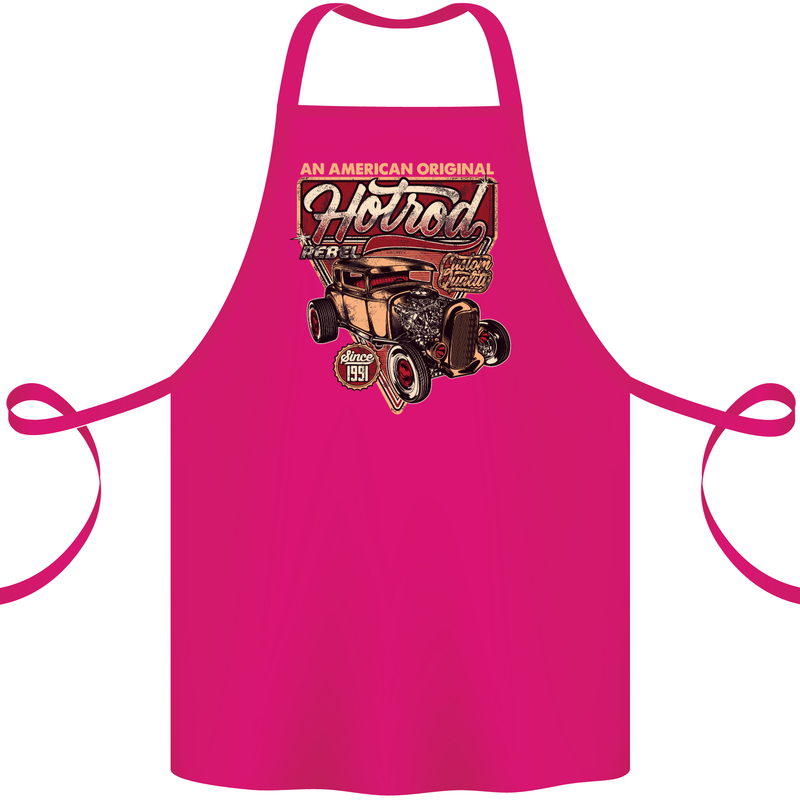 An American Original Hotrod Cotton Apron 100% Organic Pink