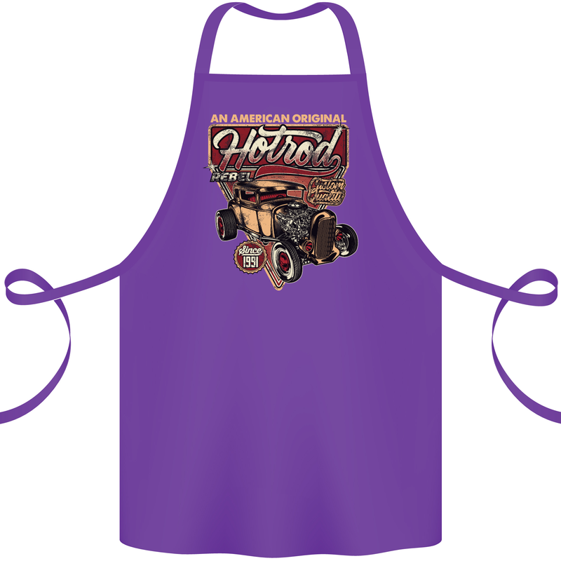 An American Original Hotrod Cotton Apron 100% Organic Purple