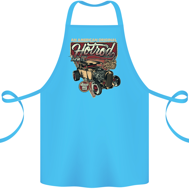 An American Original Hotrod Cotton Apron 100% Organic Turquoise