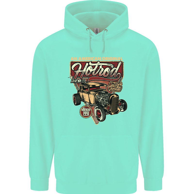 An American Original Hotrod Mens 80% Cotton Hoodie Peppermint
