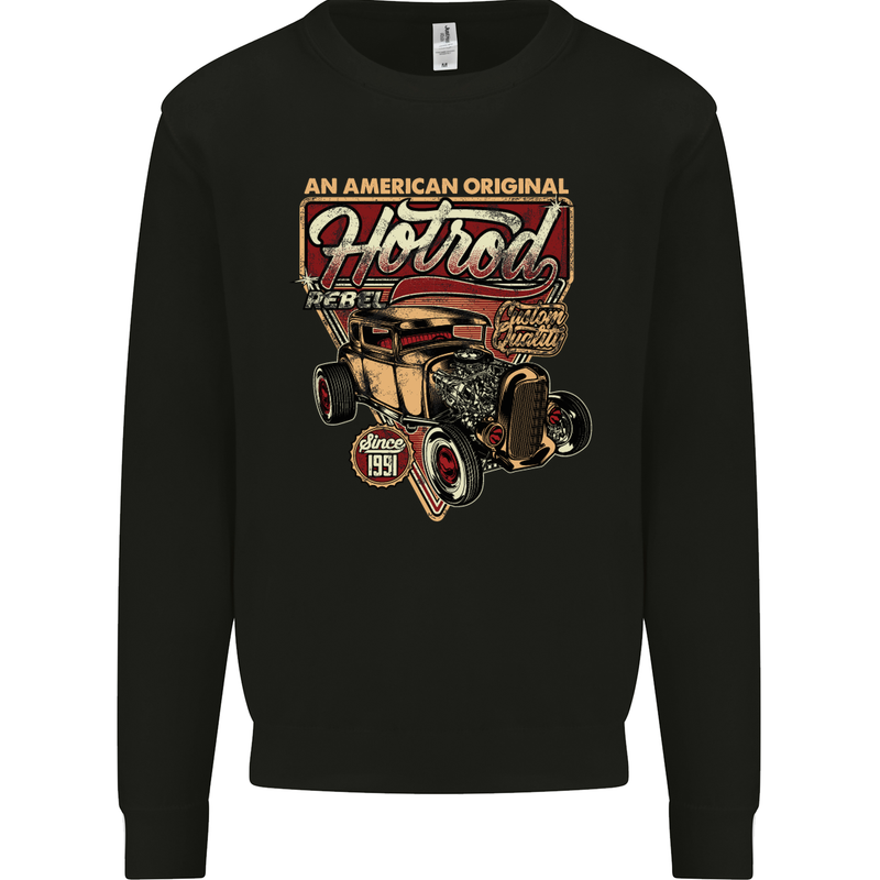 An American Original Hotrod Mens Sweatshirt Jumper Black