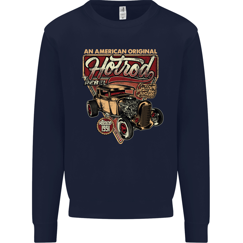 An American Original Hotrod Mens Sweatshirt Jumper Navy Blue