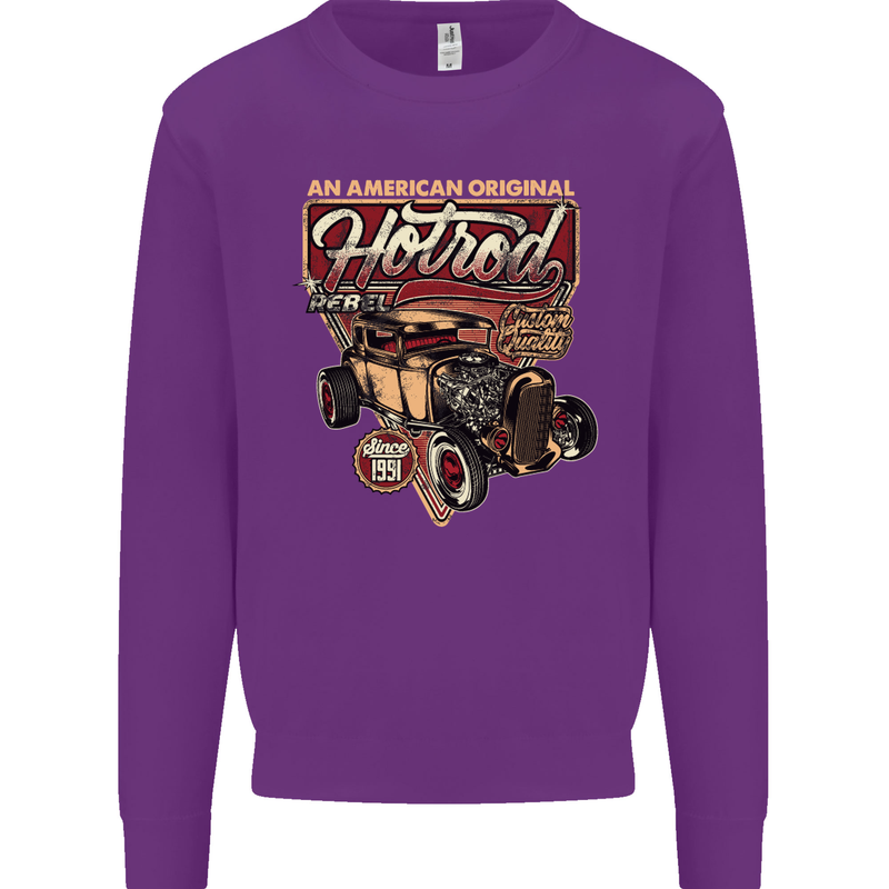 An American Original Hotrod Mens Sweatshirt Jumper Purple