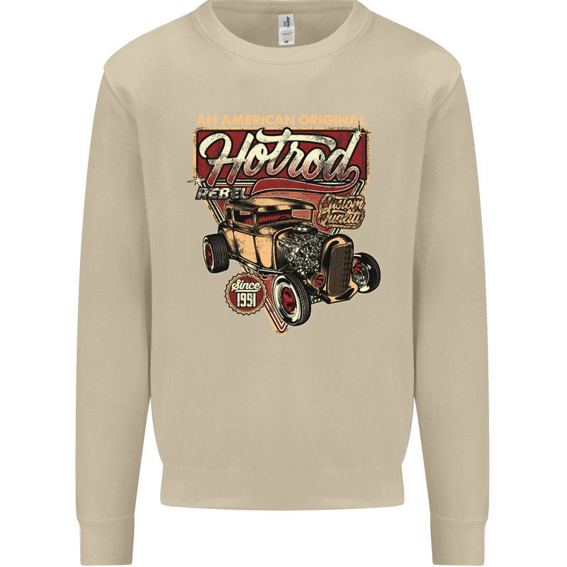 An American Original Hotrod Mens Sweatshirt Jumper Sand
