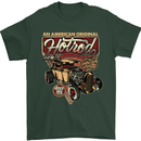 An American Original Hotrod Mens T-Shirt Cotton Gildan Forest Green