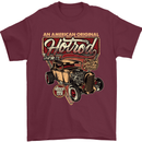 An American Original Hotrod Mens T-Shirt Cotton Gildan Maroon