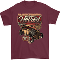 An American Original Hotrod Mens T-Shirt Cotton Gildan Maroon