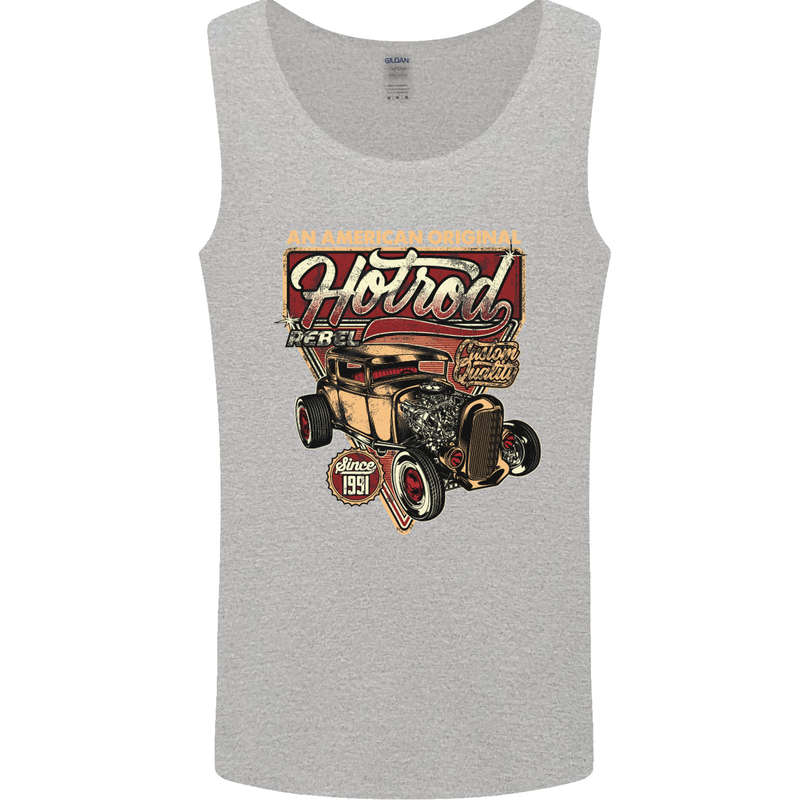 An American Original Hotrod Mens Vest Tank Top Sports Grey