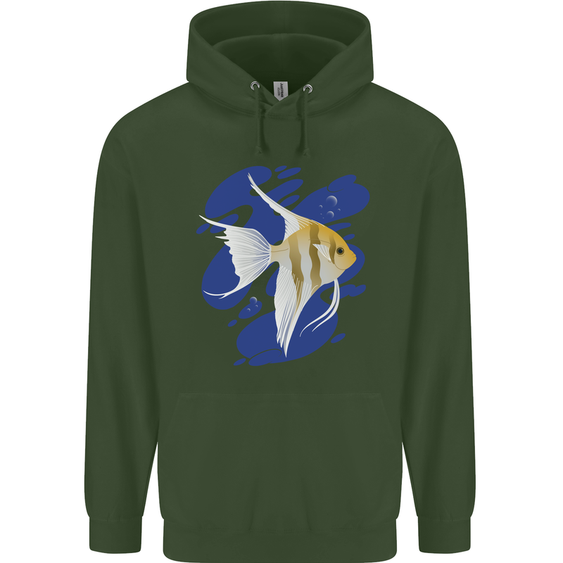 An Angel Fish in the Ocean Childrens Kids Hoodie Forest Green