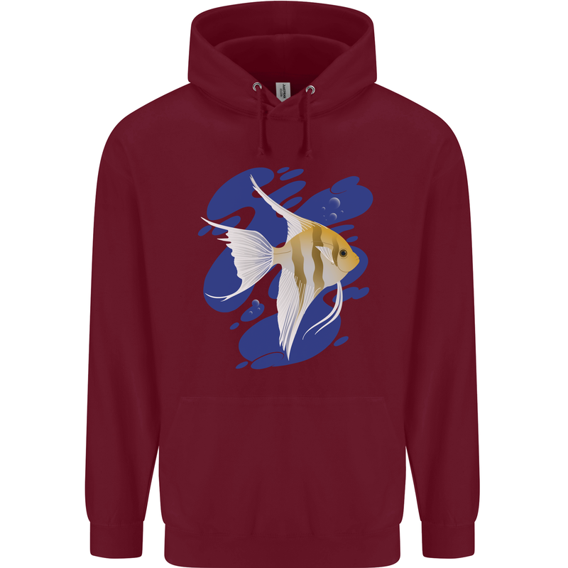 An Angel Fish in the Ocean Childrens Kids Hoodie Maroon