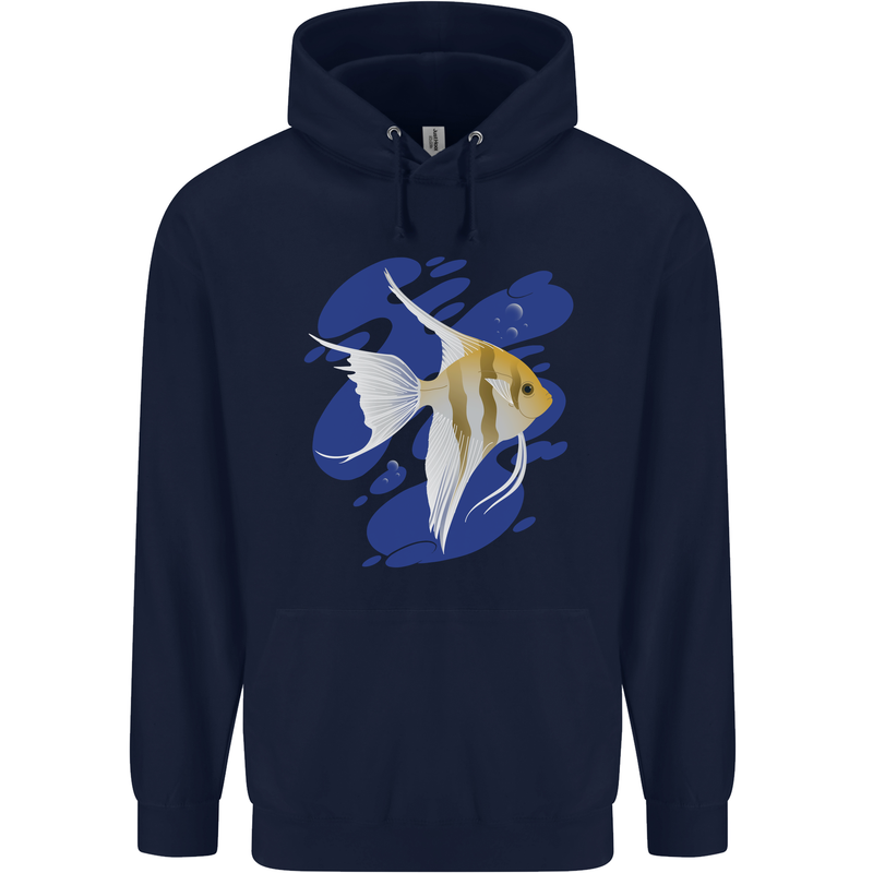 An Angel Fish in the Ocean Childrens Kids Hoodie Navy Blue