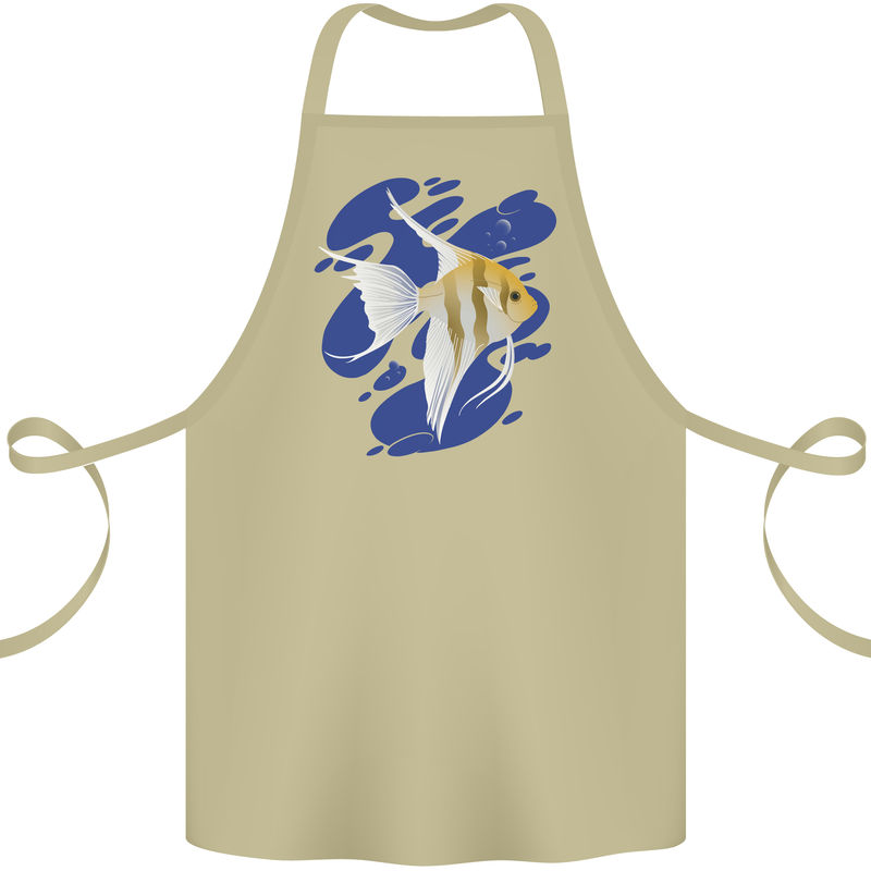 An Angel Fish in the Ocean Cotton Apron 100% Organic Khaki