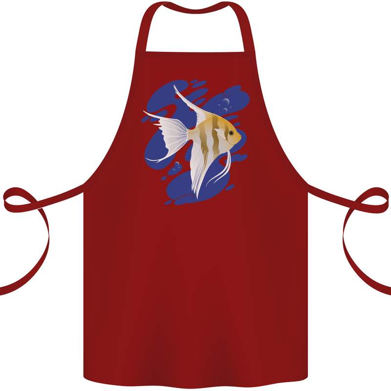 An Angel Fish in the Ocean Cotton Apron 100% Organic Maroon