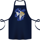 An Angel Fish in the Ocean Cotton Apron 100% Organic Navy Blue