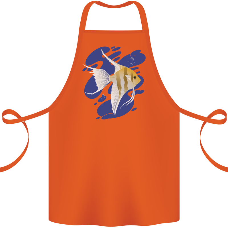 An Angel Fish in the Ocean Cotton Apron 100% Organic Orange
