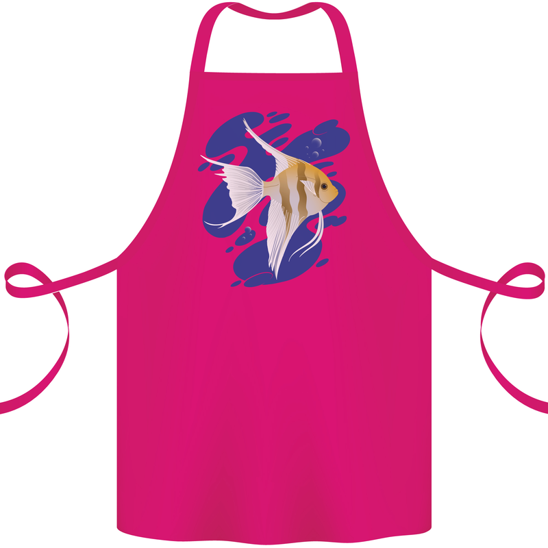 An Angel Fish in the Ocean Cotton Apron 100% Organic Pink