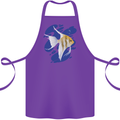An Angel Fish in the Ocean Cotton Apron 100% Organic Purple