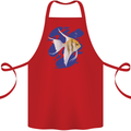 An Angel Fish in the Ocean Cotton Apron 100% Organic Red