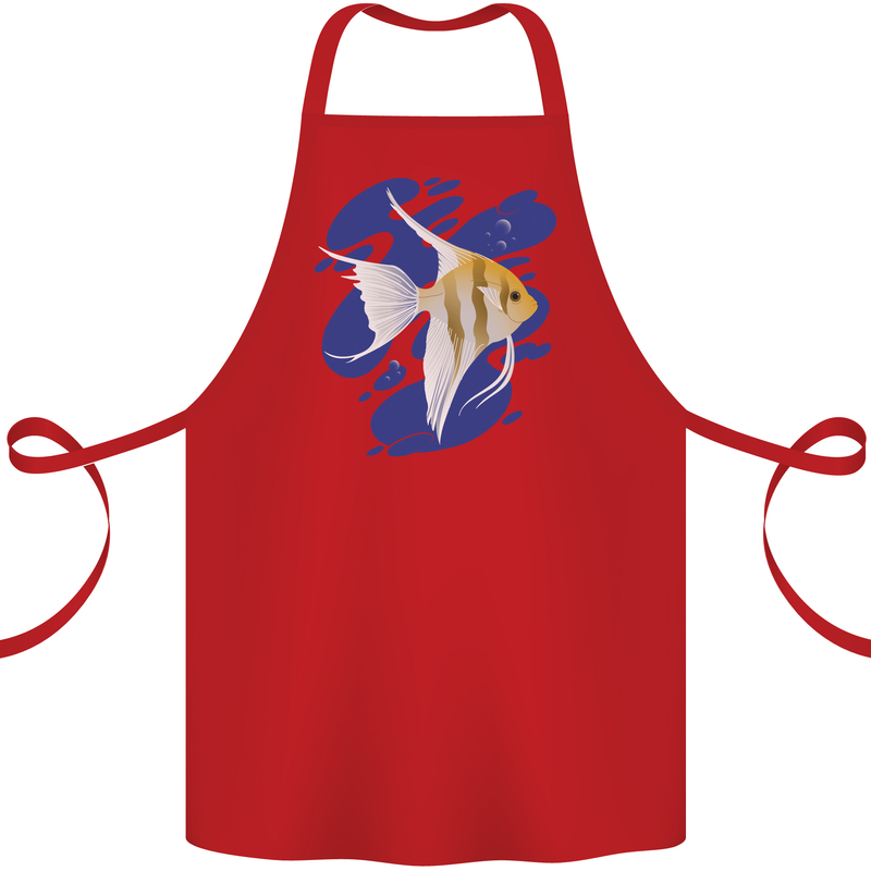 An Angel Fish in the Ocean Cotton Apron 100% Organic Red