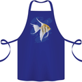 An Angel Fish in the Ocean Cotton Apron 100% Organic Royal Blue