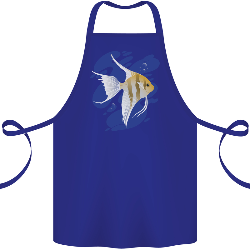 An Angel Fish in the Ocean Cotton Apron 100% Organic Royal Blue