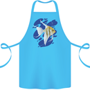 An Angel Fish in the Ocean Cotton Apron 100% Organic Turquoise