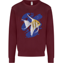 An Angel Fish in the Ocean Kids Sweatshirt Jumper Maroon