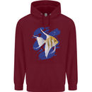 An Angel Fish in the Ocean Mens 80% Cotton Hoodie Maroon
