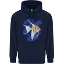 An Angel Fish in the Ocean Mens 80% Cotton Hoodie Navy Blue