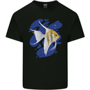 An Angel Fish in the Ocean Mens Cotton T-Shirt Tee Top Black