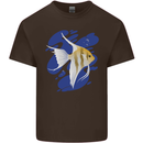 An Angel Fish in the Ocean Mens Cotton T-Shirt Tee Top Dark Chocolate