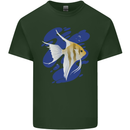 An Angel Fish in the Ocean Mens Cotton T-Shirt Tee Top Forest Green