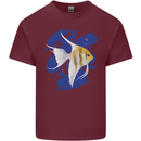 An Angel Fish in the Ocean Mens Cotton T-Shirt Tee Top Maroon