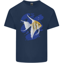 An Angel Fish in the Ocean Mens Cotton T-Shirt Tee Top Navy Blue
